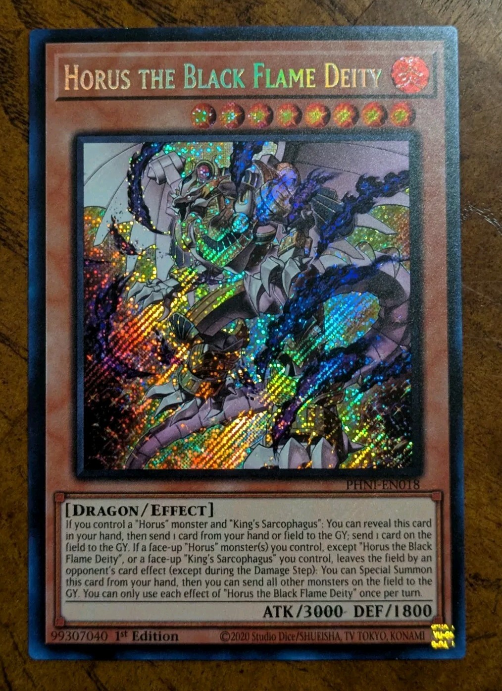 Horus the Black Flame Deity PHNI-EN018 Secret 1st Edition Near Mint Yu-Gi-Oh!