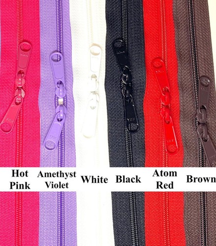 YKK Hand Bag Zippers 4.5 30" 36" 18" 40" Choose Color & Length Double Pull Slide - Picture 5 of 30