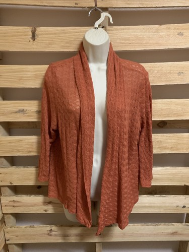 2XL Burnt Orange Cardigan Sweater Open 