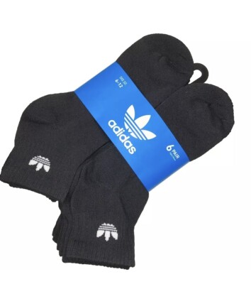 Adidas Originals Trefoil Quarter Crew Ankle Socks Black Pairs