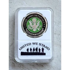 US Army Veteran Proud Served This We'll Defend Duty Honor Country Souvnier Coin