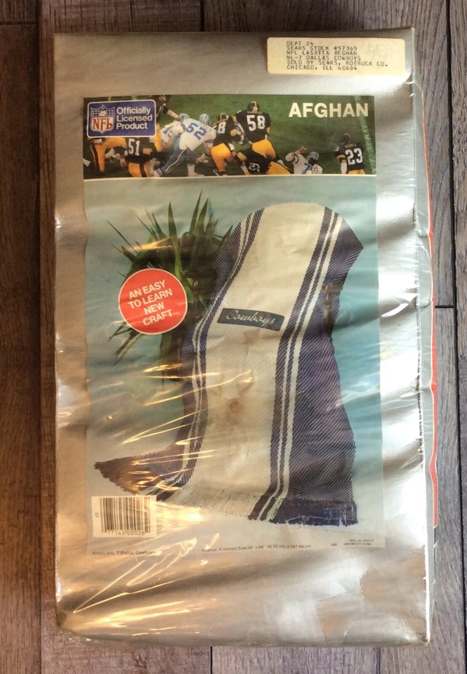 Vintage 1980’s Sears NFL Afghan Blanket Dallas Cowboys Rare - Image 2 of 4