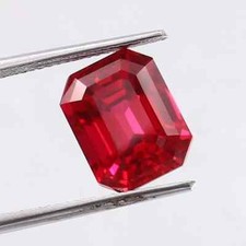 Rubino rosso sangue naturale impeccabile Mozambico 9 ct sciolto taglio smeraldo SSG pietra preziosa