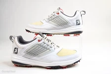FootJoy 51100 FJ Fury Spiked Golf Shoes Ortholite White & Gray | Mens Size 7.5 M