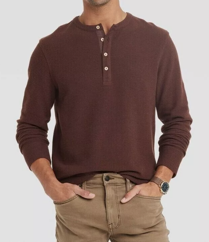 Men's Goodfellow & Co Thermal Ribbed Henley Long Sleeve Men's Goodfellow & Co Thermal Ribbed Henley Long Sleeve