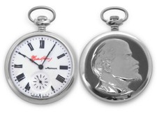 Pocket Watch CCCP Molnija Original Molnija Soviet Pocket Watch 3602 Lenin Open