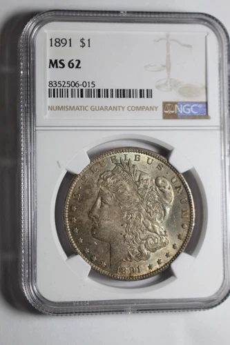 1891 Morgan Silver Dollar MS62 NGC #015