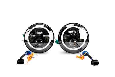 DV8 Offroad LED Projector Headlights Pair w/o Halo Fits 07 -18 Jeep Wrangler JK