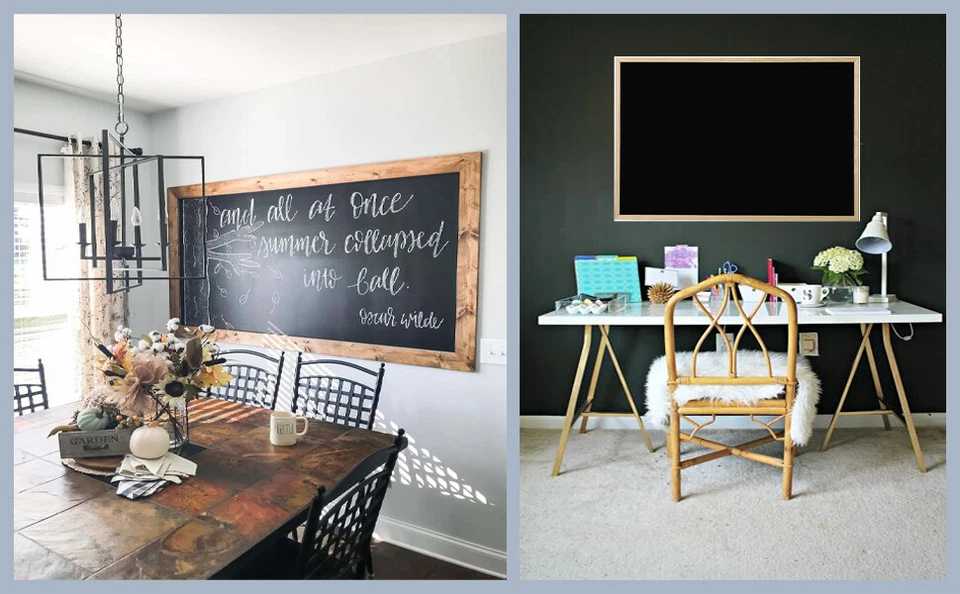 KAV Wooden Frame Wall Mounted Bulletin Blackboards with Chalk and Eraser - Image 3 of 4