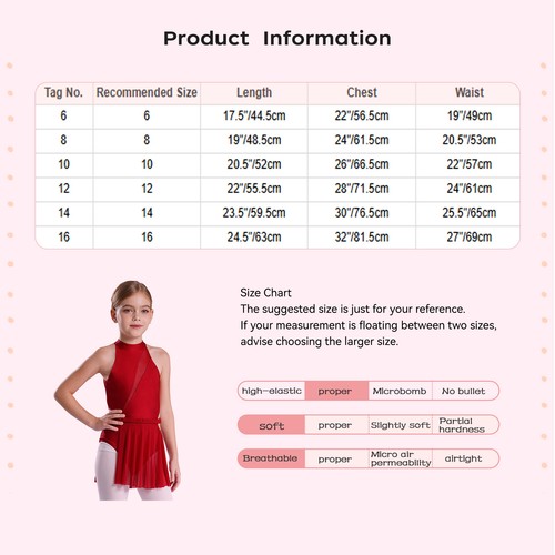 Kids Girls Leotard Splice Unitard Mesh Bodysuit Tutu Skirt Dresses Sleeveless - Bild 90 von 95