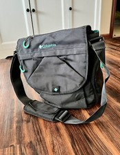 Columbia Gray/Green Expandable Messenger Diaper Baby Bag/Changing Pad