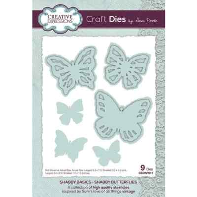 Creative Expressions  Metal  Dies- SHABBY BASICS - SHABBY BUTTERFLIES