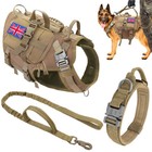 Tactical Pet Dog Harness/Collar/Lead/Pouch Bag No Pull Padded Training Vest M-XL
