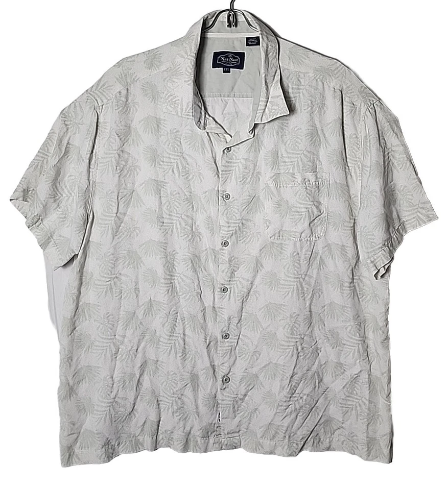 Camisa hawaiana palmera manga corta abotonada XXL Nat Nast para hombre Foto 2 de 4