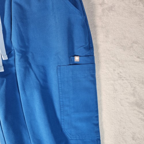 Figs Scrub Pants Womens Medium Blue Medical Nurse Doctor Uniform Cargo - Picture 3 of 13