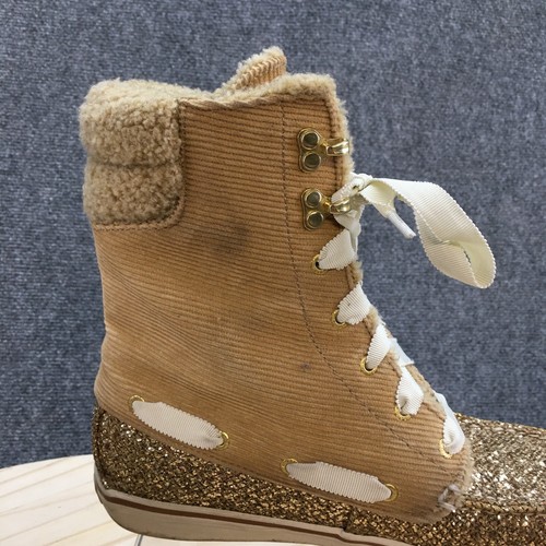 Sperry Waterproof Boots Womens 8.5 M Acklins Brown Glitter Faux Fur 9824129 - Picture 11 of 20