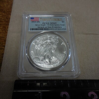 2021-S $1 Silver Eagle Coin PCGS MS69 T1 Emergency Issue 2021 S