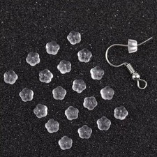 100pcs Silicone Earring Backs Flower Rubber Earrings Stoppers Caps Soft Ear Ring