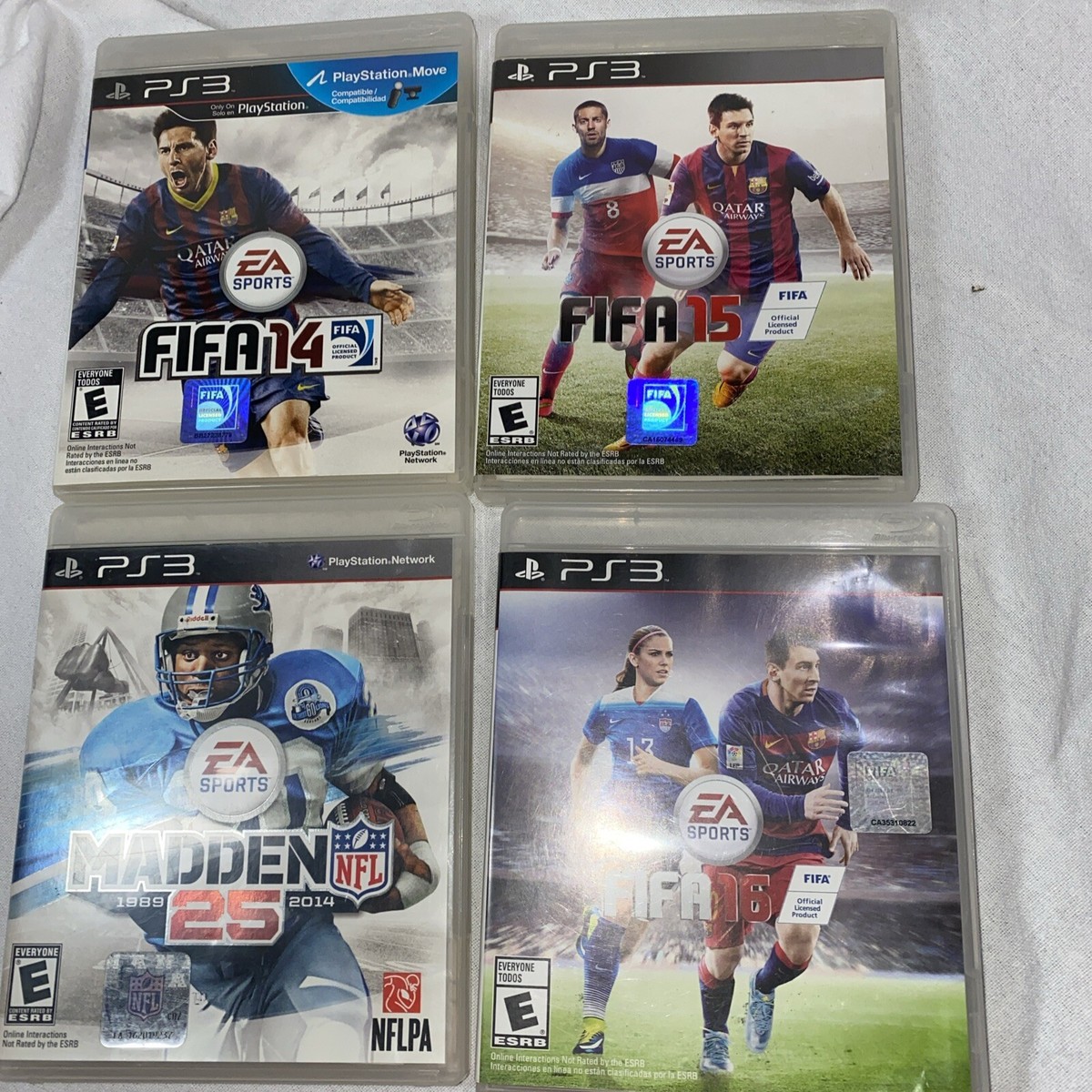 PS3 Lot Of Four Sport Games FIFA 14, 15, 16 & Madden NFL 25 All