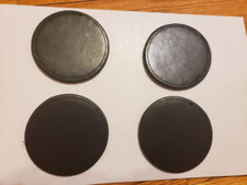 Leather Coasters Black Set Of Four Excellent Condition