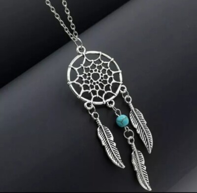 Unisex Trendy Silber Traumfänger Charms Anhänger Halskette Schmuck Geschenk UK