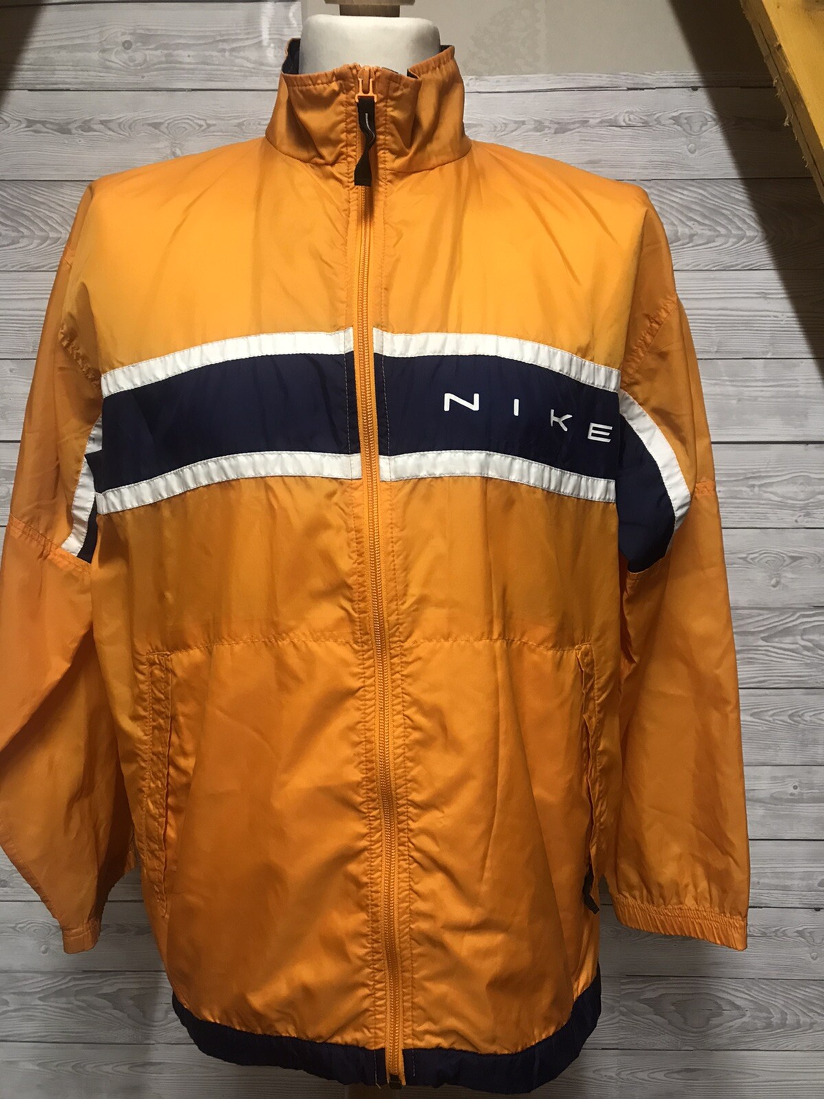 nike windbreaker orange and blue