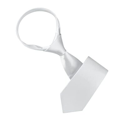  Men's Classic Wide Neck Tie Solid Color Necktie for Formal One Size White