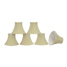 Aspen Creative Small Bell Shape Chandelier Clip-On Lamp Shade Set 6 Pack -BEIGE