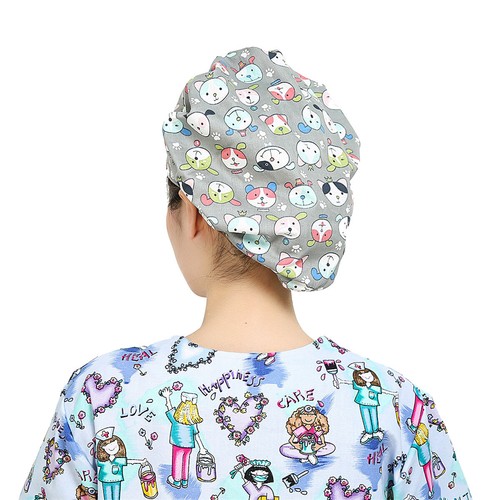 Scrub Cap Bouffant Hat Adjustable Head Cover Heart Work Accessories Wear Unisex - Picture 46 of 110