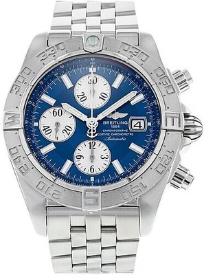 New Breitling Galactic ll Chronograph Blue Dial Automatic Watch A13364 With Box