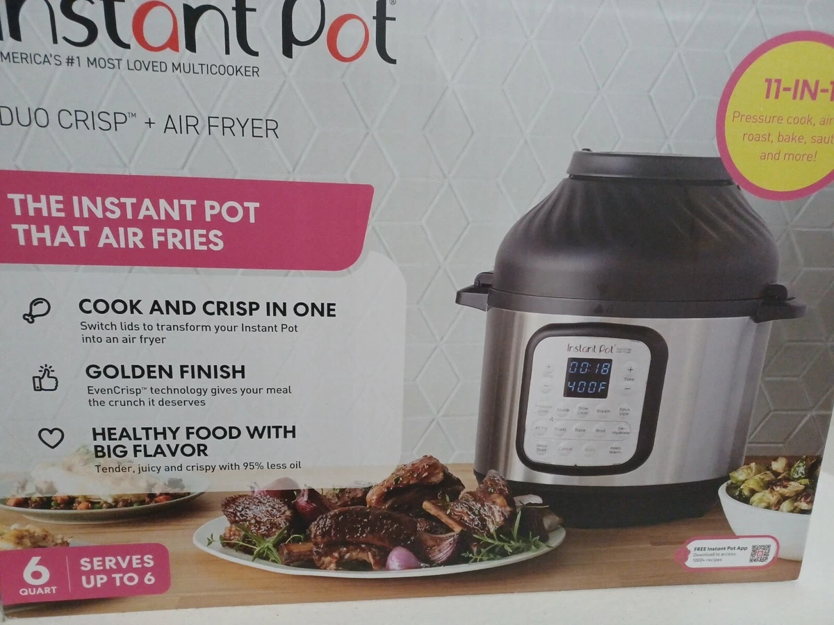 Instant Pot 6qt Duo Crisp 11-in-1 Electric Pressure Cooker with Air Fryer  Lid, Silver 