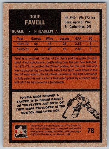 2009-10 ITG 1972 THE YEAR IN HOCKEY –PICK YOUR PLAYERS OR FINISH YOUR SET - Picture 163 of 406