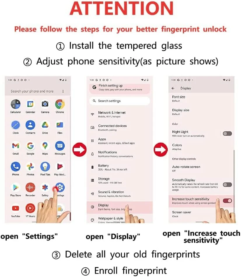 2 PACK Premium Screen Protector for Google Pixel 8 7 7a 6 6a 5 4a 4 3 3a XL 2 - Image 4 of 4