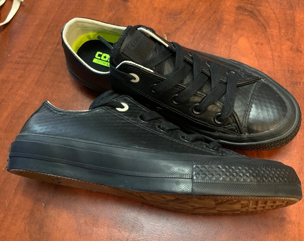 New Converse Chuck Taylor All Star II Low Mesh Black Leather 153556C sz 5.5