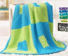 Modern mitred corners baby blanket KNITTING PATTERN keep warm New