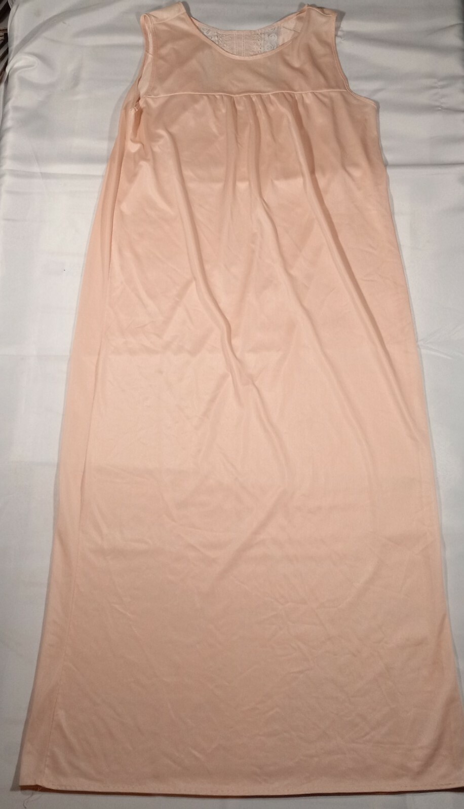 VTG Ladies Slip Maxi Dress Night Gown Pink Lace S… - image 2