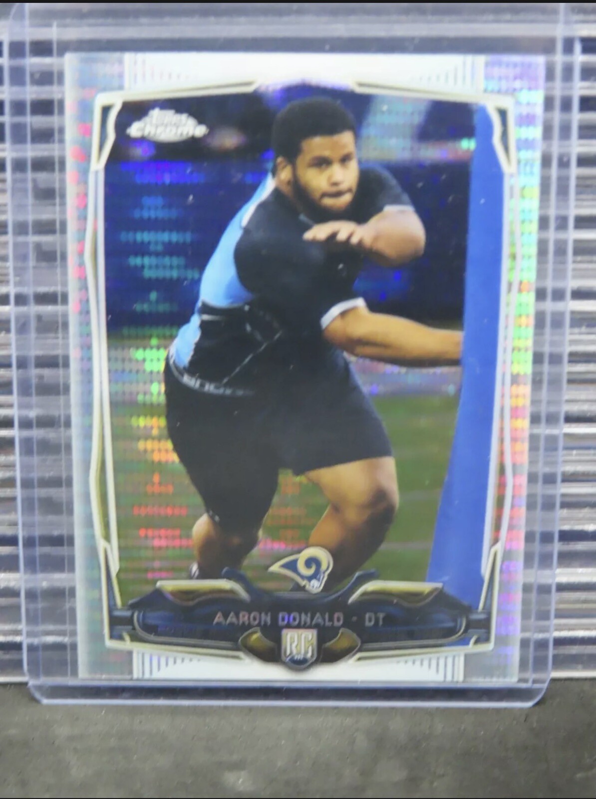 2014 Topps Chrome Aaron Donald Pulsar Refractor Rookie RC #175 Rams A403