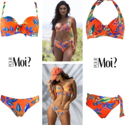 Pour Moi Heatwave Zest U/W Bikini Oberteil, trägerloses gepolstertes Oberteil, Slip oder Faltenslip