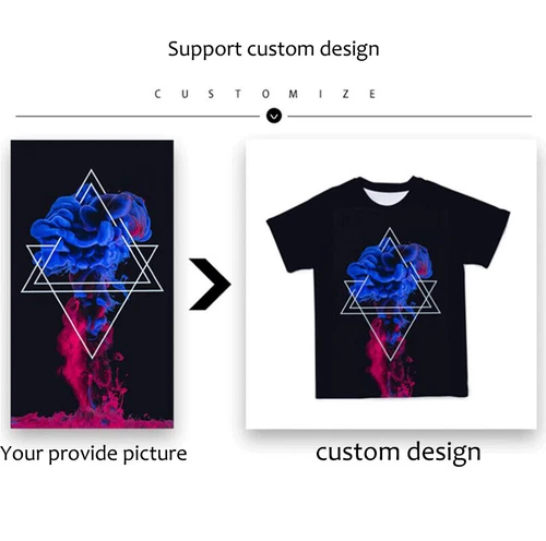 Custom T-Shirts Personalized Your Design 3D Printed Short Sleeve Tee Shirts Gift - Picture 5 of 9