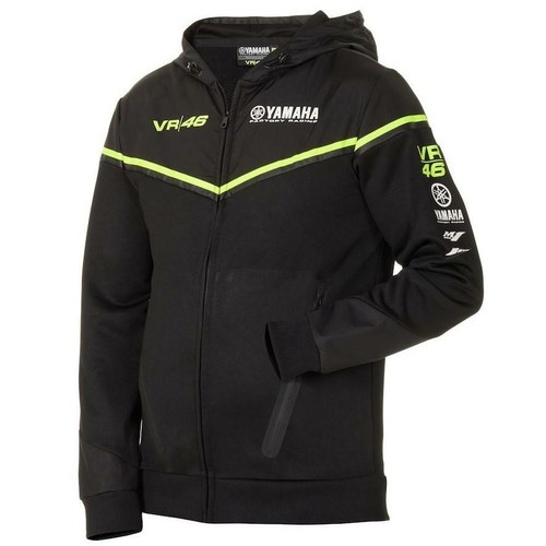 Sudadera con capucha seca VR46 Valentino Rossi oficial Yamaha carreras fábrica MotoGP línea negra | eBay