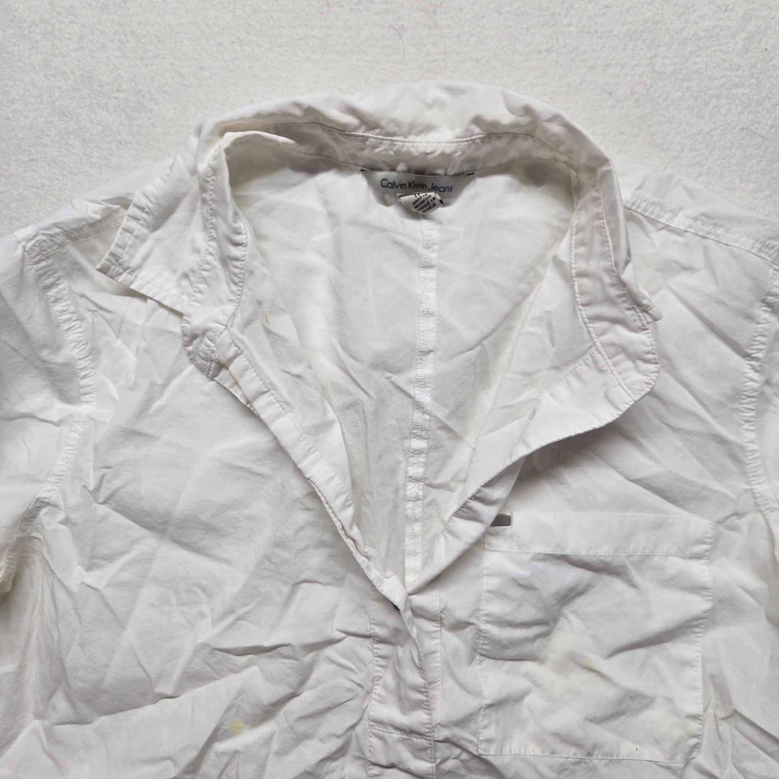Calvin Klein Jeans Solid White Button Up Womens C… - image 2