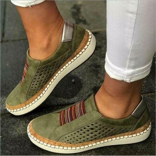 Damen Mokassins Leder Flache Schuhe Halbschuhe Slipper Freizeit Elegant Schuhe Atmungsaktiv - Bild 12 von 13