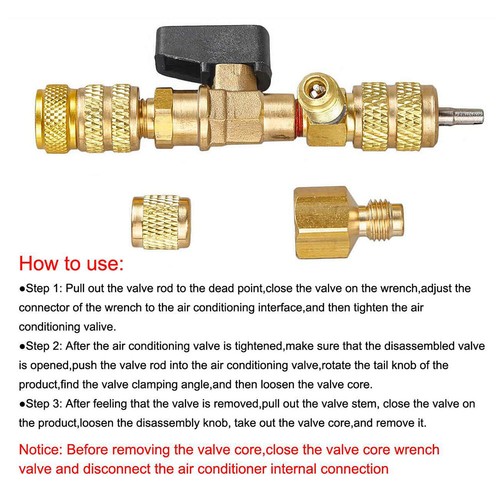 Valve Core Remover Port Installer HVAC Tool AC Schrader Dual Size ∂ - Picture 8 of 12