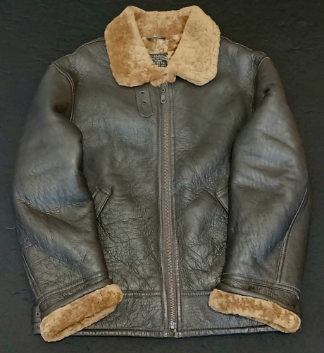SUPERB AVIATION CO AIR FORCE TYPE B-3 BOMBER SHEEPSKIN LEATHER JACKET - XL - VGC - Picture 2 of 11