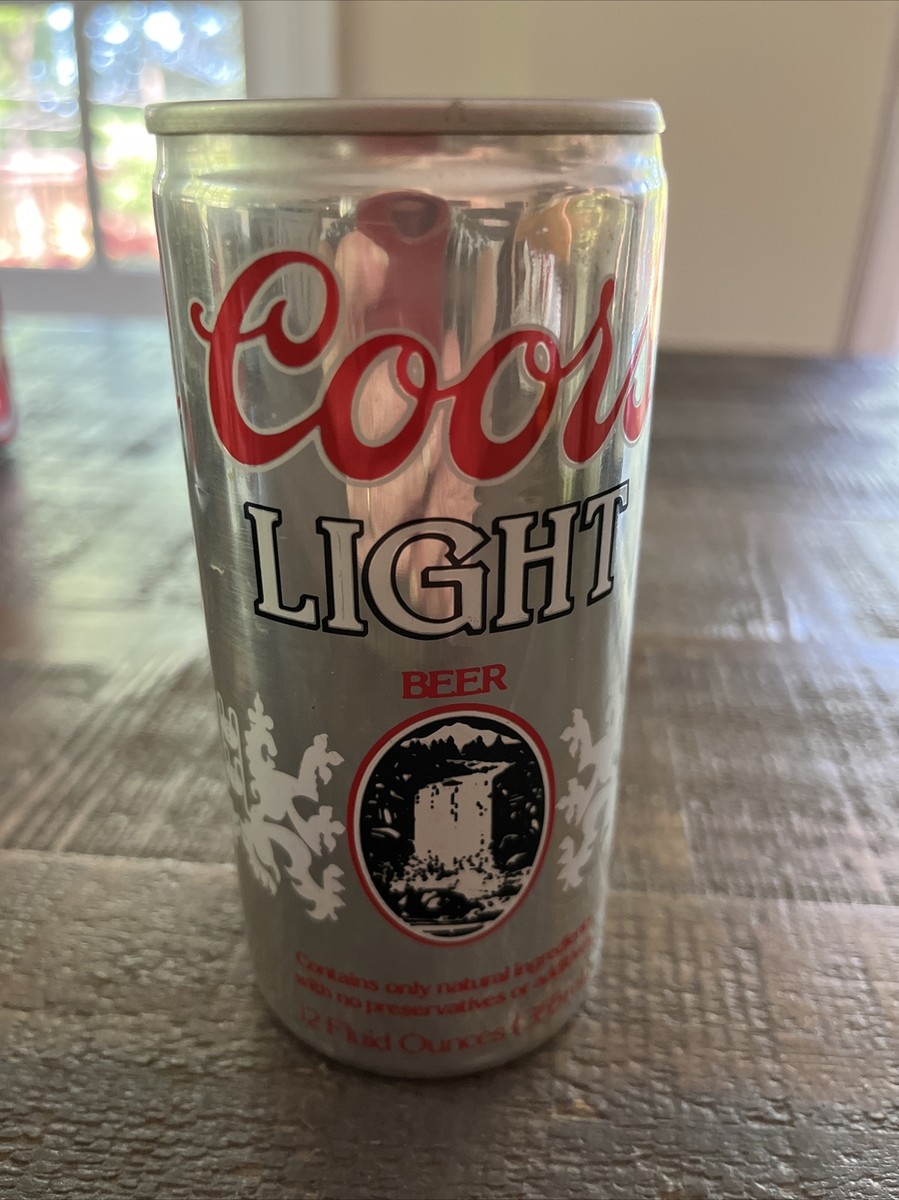 OLDER Coors Light Beer WATERFALL IMAGE w/Pull Tab Intact 12oz