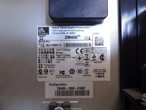 Zebra ZM400 Thermal Label Printer ZM400-200E-0100T LAN USB - 53,761 INCH / OK - Afbeelding 7 van 9