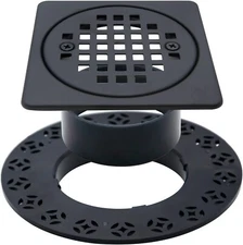 Schluter Kerdi-Drain 4 Inch Matte Black Stainless Steel Drain Grate Kit