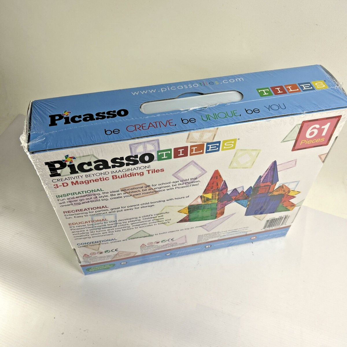 PicassoTiles 61 Piece Magnetic Building Tiles | eBay