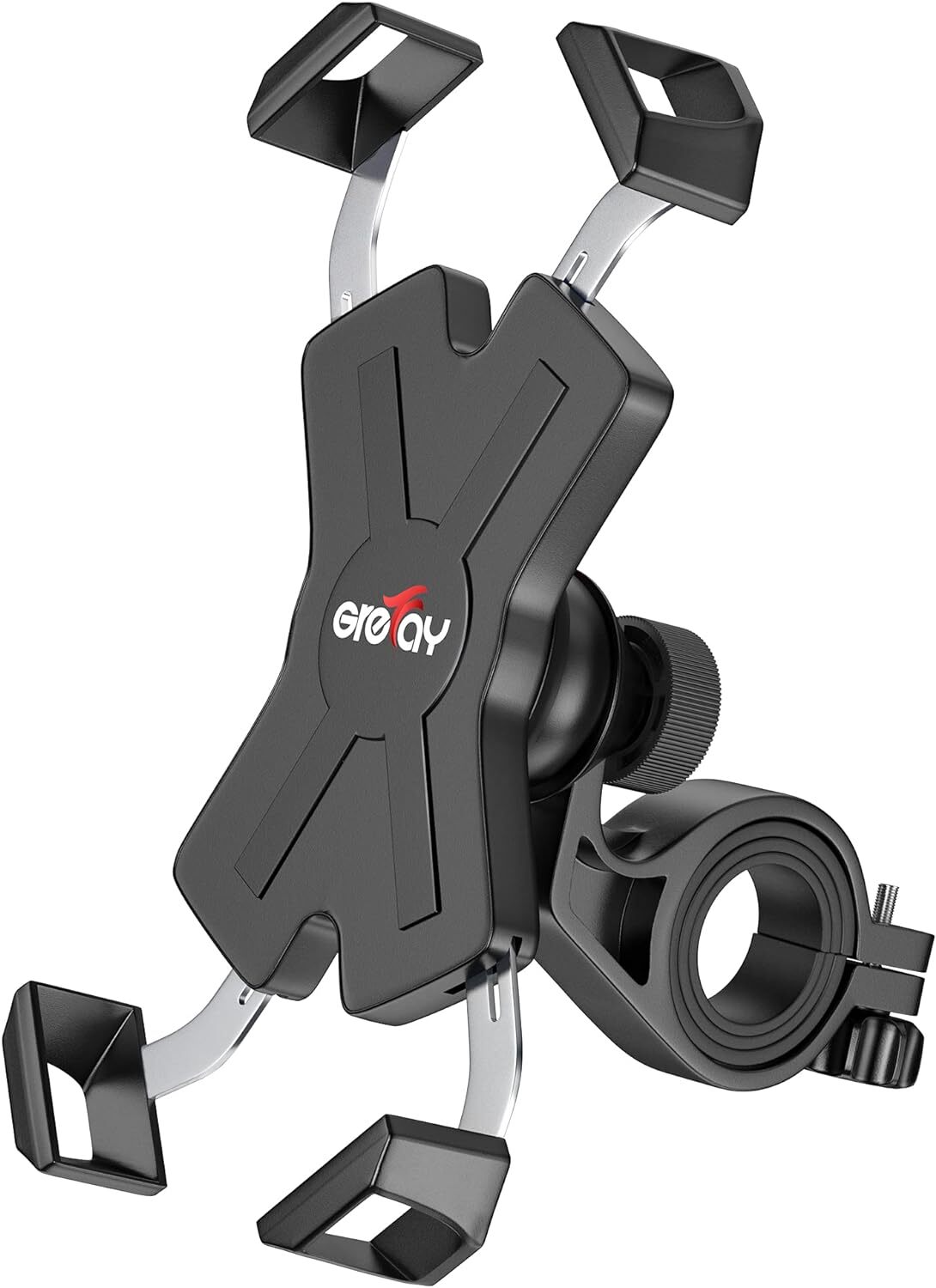 Grefay Porta Cellulare Bici Moto in Metallo Nero