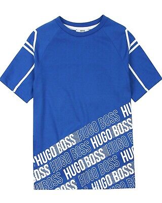 Sizes 6-16 HUGO BOSS Boys Logo T-shirt in Dark Blue